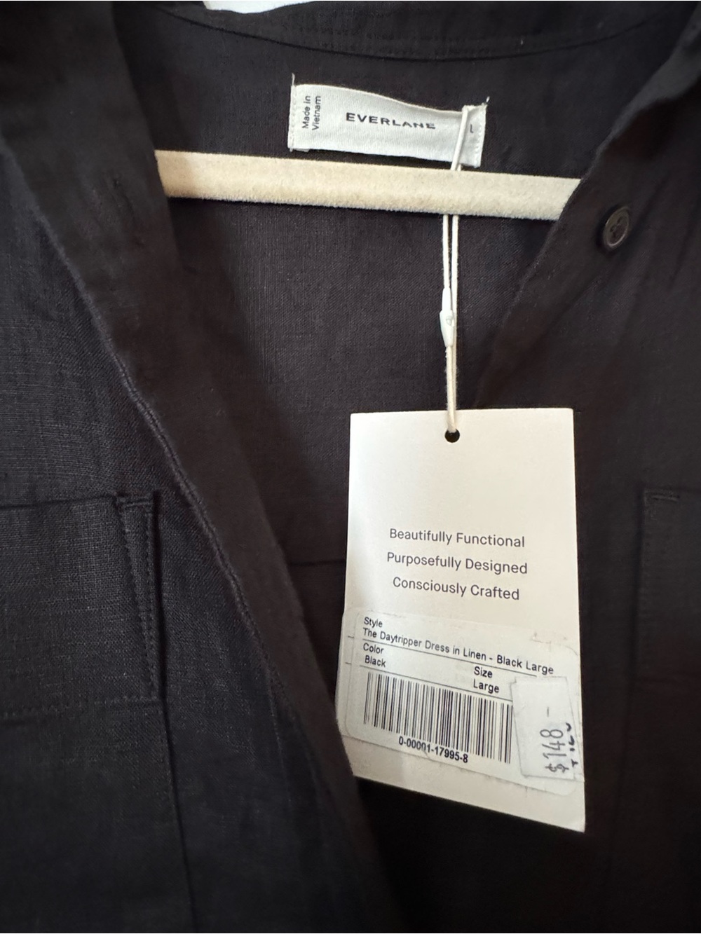 Everlane THE DAYTRIPPER DRESS IN LINEN Size L Large - Picture 3 of 4